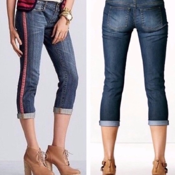 CAbi Denim - cAbi Johnny Crop tuxedo distress red stripe jeans